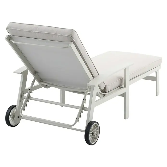 Sunfun Maja Gartenliege - B x T x H: 170,5 x 63,5 x 102 cm, Aluminium, Light-Greige, Rollbar - Ein stilvoller, verstellbarer Loungesessel mit Rädern für den Außenbereich, ideal zum Entspannen in Ihrem Garten oder auf der Terrasse.