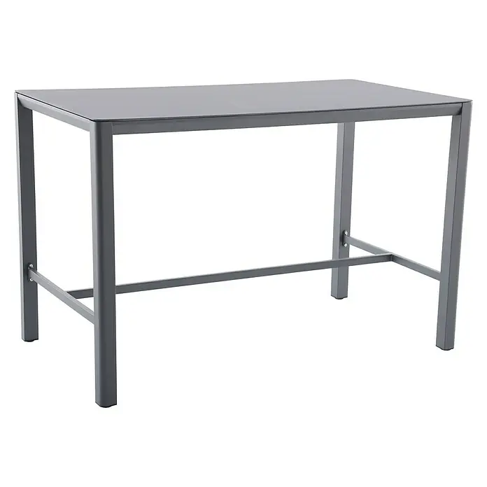 Sunfun Maja Garten-Stehtisch - L x B x H: 160 x 90 x 104 cm, Aluminium, Night-Grey - Ein moderner, grauer Stehtisch mit einem minimalistischen Design, ideal für stilvolle Innen- und Außenbereiche. Stabiles Metallgestell sorgt für Langlebigkeit.