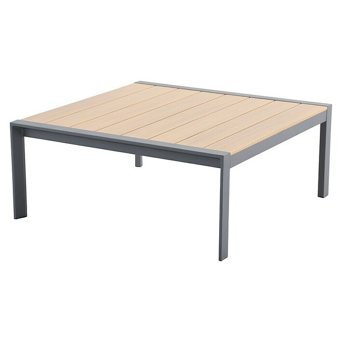 Sunfun Maja Garten-Loungetisch Holzoptik (L x B x H: 100 x 100 x 42 cm, Aluminium, Polywood, Night-Grey) | BAUHAUS