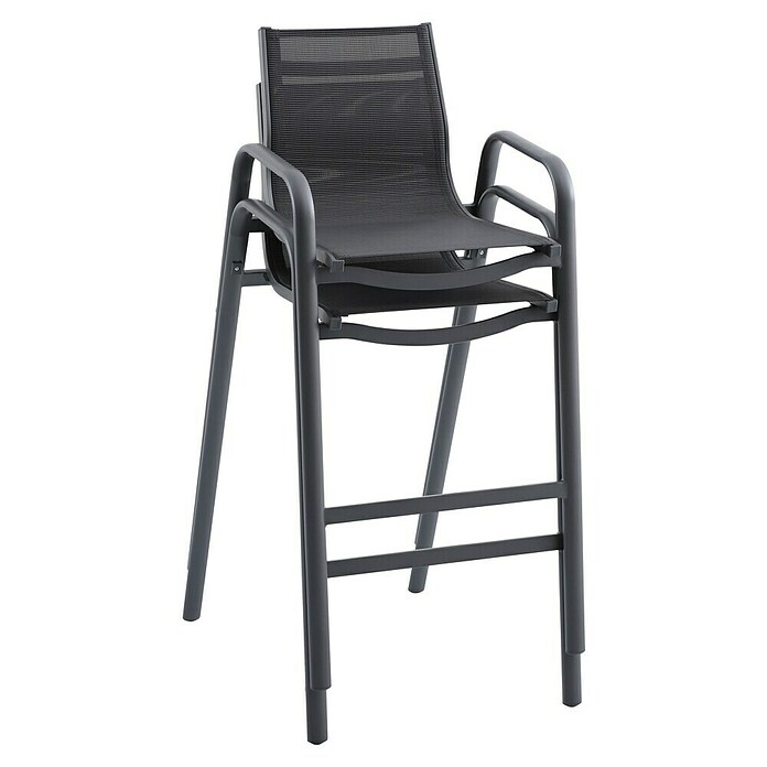Sunfun Gastro Vrtni barski stol  (Jeklo, Tekstil, Možnost nakladanja, Antracit, Š x G x V: 53,5 x 74 x 110 cm) | 8350 - Stühle Textilen | ICAB - Sommermöbel Stühle | ICA - Sommermöbel | IC - Freizeit im Garten | I - Stadtgarten | BAUHAUS