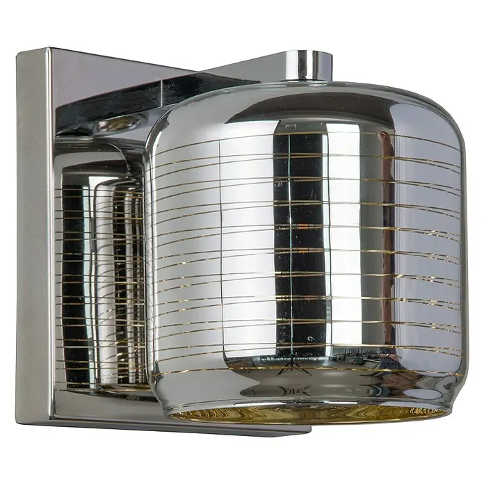 Lucide Eryn Wandleuchte - 42 W, L x B x H: 14 x 12 x 13 cm, Chrom, Gold, G9 - Moderne Wandleuchte aus Chrom mit horizontalen Linien. Elegantes Design für stilvolle Innenräume mit hochwertiger Verarbeitung.