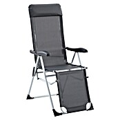 Sunfun Campingstuhl mit Kopfkissen (B x T x H: 57 x 80 x 118 cm, Night-Grey, Aluminium, Textilene) | BAUHAUS
