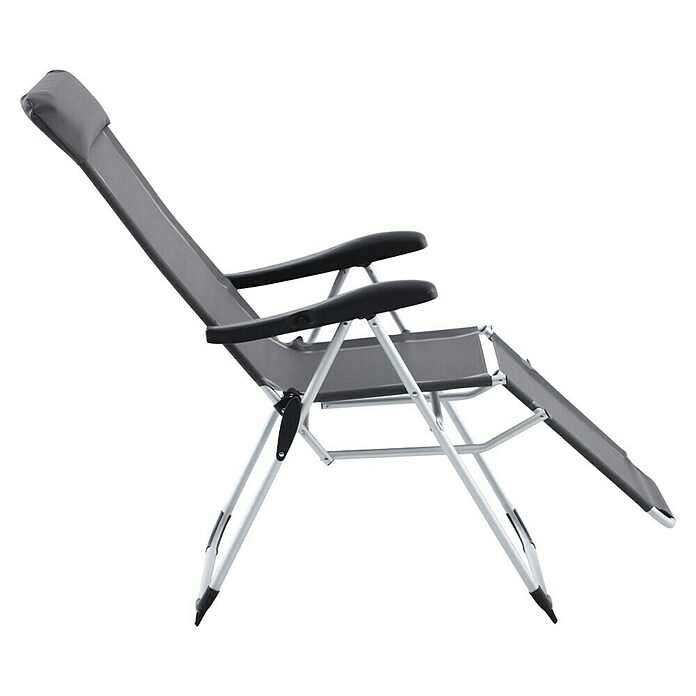 Sunfun Campingstuhl mit Kopfkissen (B x T x H: 57 x 80 x 118 cm, Night-Grey, Aluminium, Textilene) | BAUHAUS