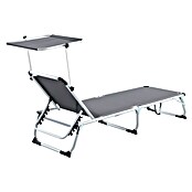 Sunfun Campingliege mit Sonnendach (Night-Grey, Aluminium, Textilene) | BAUHAUS