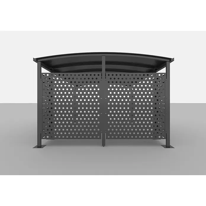 Allview Wandelement Calux - Passend für: Allview Calux Einzelcarport, 340 x 170 cm - Überdachter Fahrradständer mit Lochmuster. Der Fahrradständer ist aus Metall und hat ein geschwungenes Dach, das vor Wind und Wetter schützt.