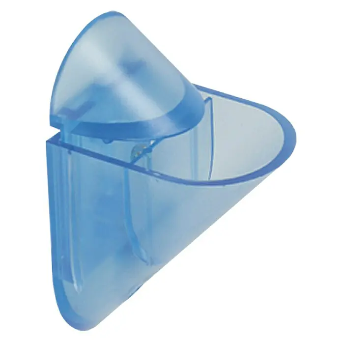 Rei Soporte de pared para estantes Tucano - Azul, L x An x Al: 5,5 x 8,5 x 4 cm, Carga soportada: 10 kg, Plástico - Estante de esquina para ducha de plástico azul para guardar productos de baño. Perfecto para baños pequeños, ya que ocupa poco espacio.