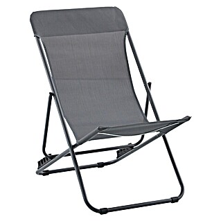 Sunfun Strandstuhl (B x T x H: 60 x 77 x 89 cm, Stahl, Textil, Night-Grey)