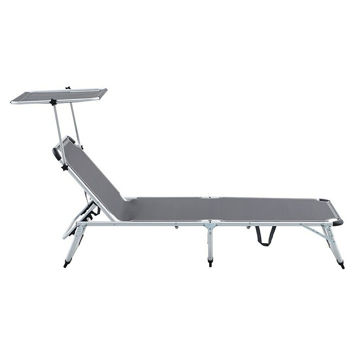 Sunfun Campingliege mit Sonnendach (Night-Grey, Aluminium, Textilene) | BAUHAUS