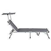 Sunfun Campingliege mit Sonnendach (Night-Grey, Aluminium, Textilene) | BAUHAUS