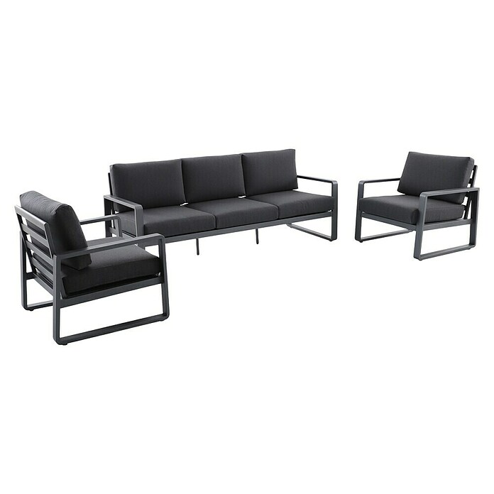 Sunfun Maja Loungesofa 3-Sitzer (B x T x H: 203 x 76 x 74,5 cm, Aluminium, Olefin, Night-Grey) | BAUHAUS