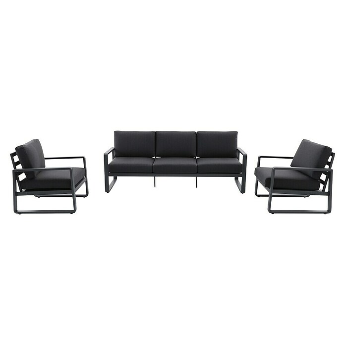 Sunfun Maja Loungesofa 3-Sitzer (B x T x H: 203 x 76 x 74,5 cm, Aluminium, Olefin, Night-Grey) | BAUHAUS