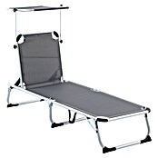 Sunfun Campingliege mit Sonnendach (Night-Grey, Aluminium, Textilene) | BAUHAUS
