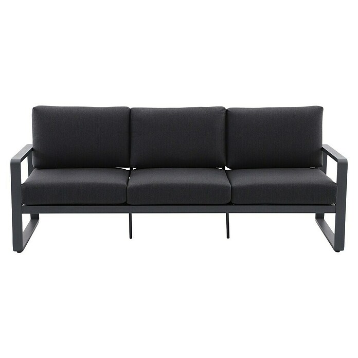 Sunfun Maja Loungesofa 3-Sitzer (B x T x H: 203 x 76 x 74,5 cm, Aluminium, Olefin, Night-Grey) | BAUHAUS