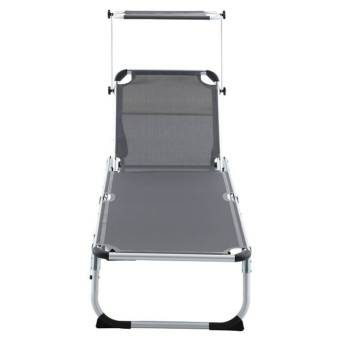 Sunfun Campingliege mit Sonnendach (Night-Grey, Aluminium, Textilene) | BAUHAUS