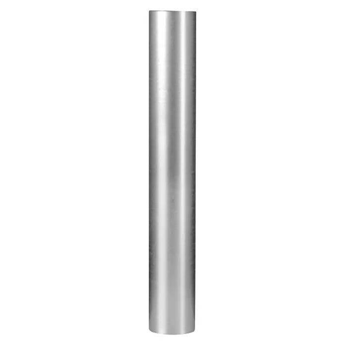 Ofenrohr - Ø x L: 120 x 1.000 mm, Silber - Nahaufnahme einer polierten Metallsäule, die die Reflexionen des Lichts hervorhebt.