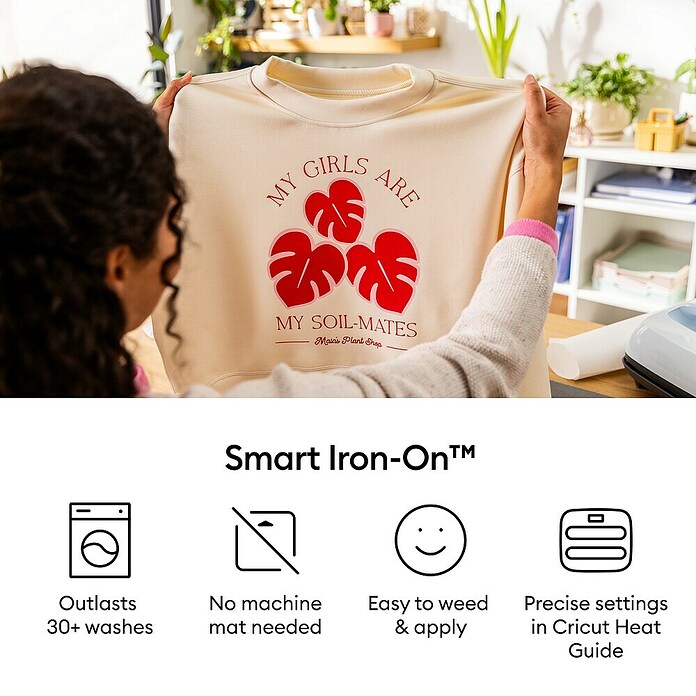 Cricut Joy Xtra Aufbügelfolie Smart Iron-On (L x B: 61 x 24,1 mm, Schwarz, Passend für: Cricut Joy Xtra™) | BAUHAUS