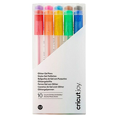 Cricut Joy Gelroller-Set Glitzergelstifte (10 -tlg., Mehrfarbig, Strichstärke: 0,8 mm, Glitzernd)