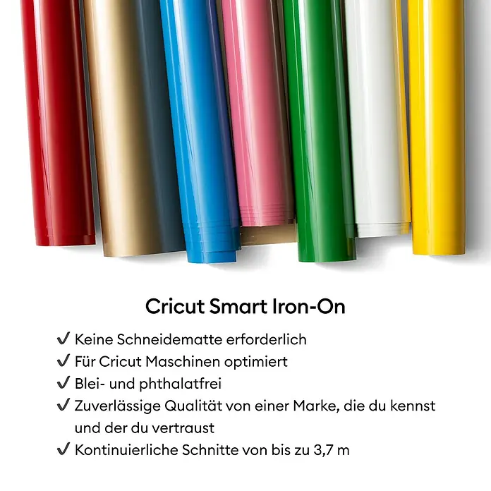 Cricut Aufbügelfolie Smart Iron-On - Ozean Blau, L x B: 91,4 x 33 cm, Passend für: Cricut Explore® 3 & 4, Cricut Maker® 3 & 4 - Cricut Smart Iron-On Folie in verschiedenen Farben. Ideal für Schneidemaschinen, kein Schneidematte erforderlich.