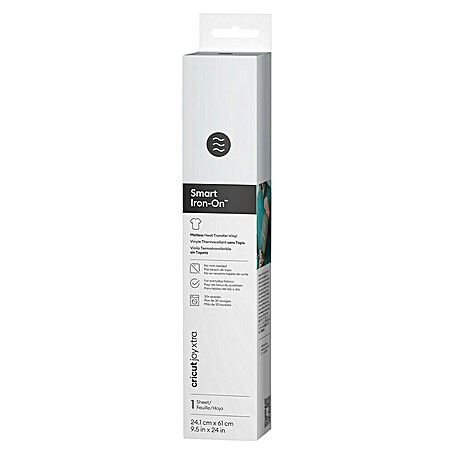 Cricut Joy Xtra Aufbügelfolie Smart Iron-On (L x B: 61 x 24,1 mm, Weiß, Passend für: Cricut Joy Xtra™)