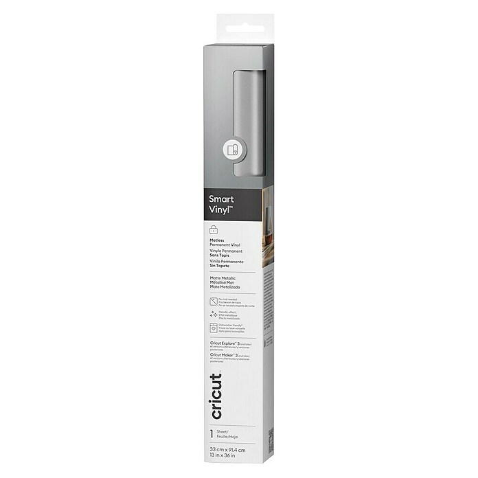Cricut Vinylfolie Smart Vinyl Permanent (1 Stk., Silber, 91,4 x 33 cm, Selbstklebend) | BAUHAUS