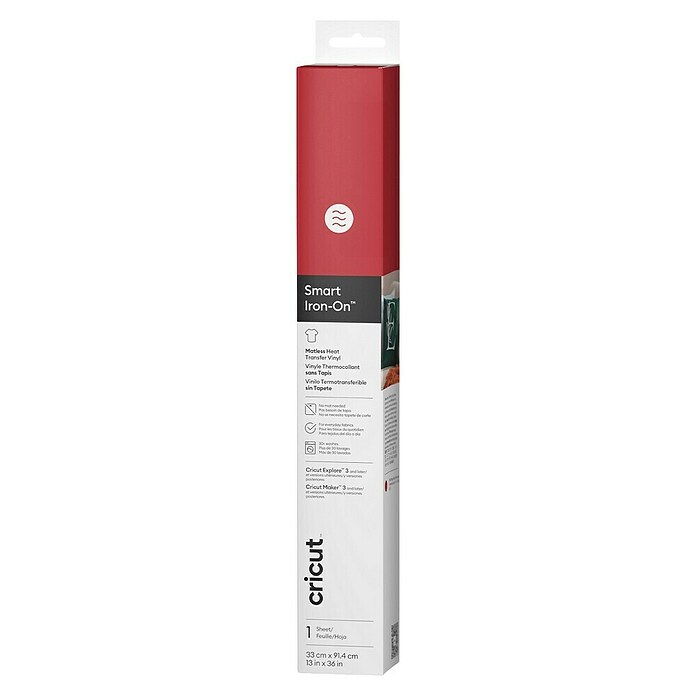 Cricut Aufbügelfolie Smart Iron-On (Rot, L x B: 91,4 x 33 cm, Passend für: Cricut Explore® 3 & 4, Cricut Maker® 3 & 4) | BAUHAUS