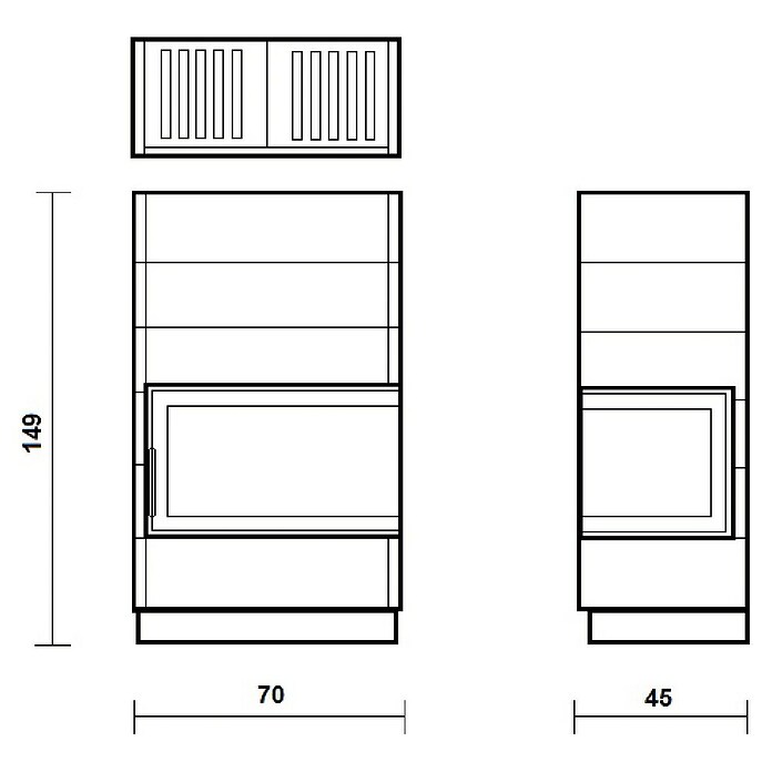 Domofire Kaminska peč Erfurt, desna  (6 kW, Belo-Črna) | 4125 - Stahl-Kaminöfen | DCED - Öfen | DCE - Heizung | DC - Sanitärinstallation | D - Sanitär | BAUHAUS