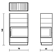 Domofire Kaminska peč Erfurt, desna  (6 kW, Belo-Črna) | 4125 - Stahl-Kaminöfen | DCED - Öfen | DCE - Heizung | DC - Sanitärinstallation | D - Sanitär | BAUHAUS