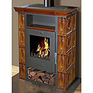 Domofire Kachelofen Weimar I (L x B x H: 39 x 76 x 99 cm, Raumheizvermögen: 150 m³, Goldbraun)