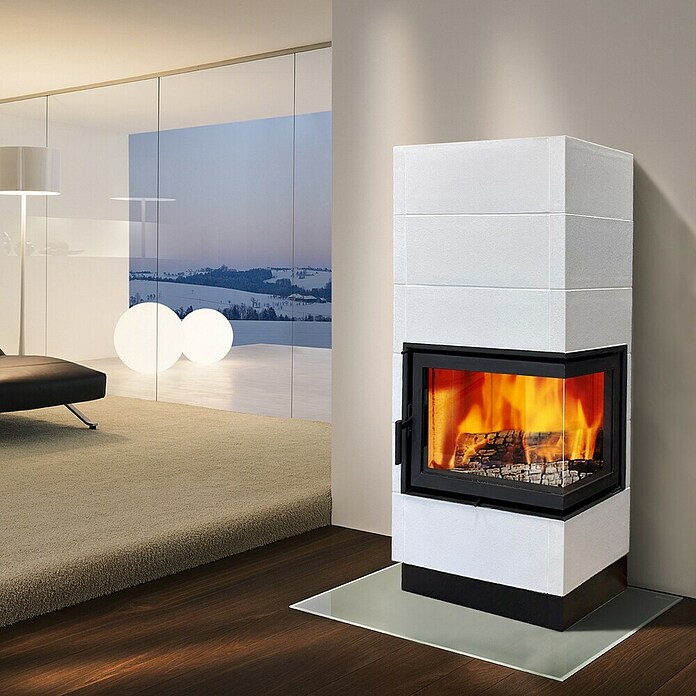 Domofire Kaminska peč Erfurt, desna  (6 kW, Belo-Črna) | 4125 - Stahl-Kaminöfen | DCED - Öfen | DCE - Heizung | DC - Sanitärinstallation | D - Sanitär | BAUHAUS