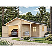 Palmako Garaje Roger con puerta abatible (Medidas ext. (An x Pr): 564 x 601 cm, Madera, Natural, 27,1 m²) | BAUHAUS