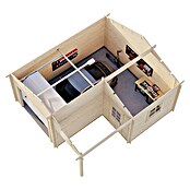Palmako Garaje Roger con puerta seccional (Medidas ext. (An x Pr): 564 x 601 cm, Madera, Natural, 27,1 m²) | BAUHAUS