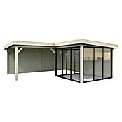 Palmako Caseta de jardín Lenna Set 412 Slide (Medidas ext. (An x Pr): 628 x 628 cm, Madera, Natural) | BAUHAUS