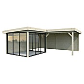 Palmako Caseta de jardín Lenna Set 412 Slide (Medidas ext. (An x Pr): 628 x 628 cm, Madera, Natural) | BAUHAUS