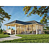 Palmako Caseta de jardín Bianca Set 523 Slide Plus (Medidas ext. (An x Pr): 672 x 672 cm, Madera, Natural) | BAUHAUS