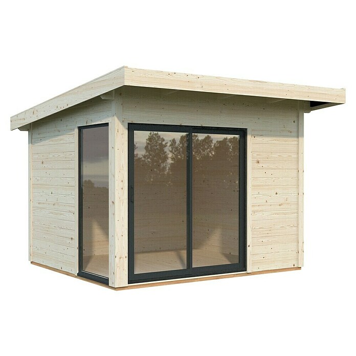 Palmako Caseta de jardín Andrea Slide Plus (Medidas ext. (An x Pr): 340 x 352 cm, Madera, Natural) | BAUHAUS
