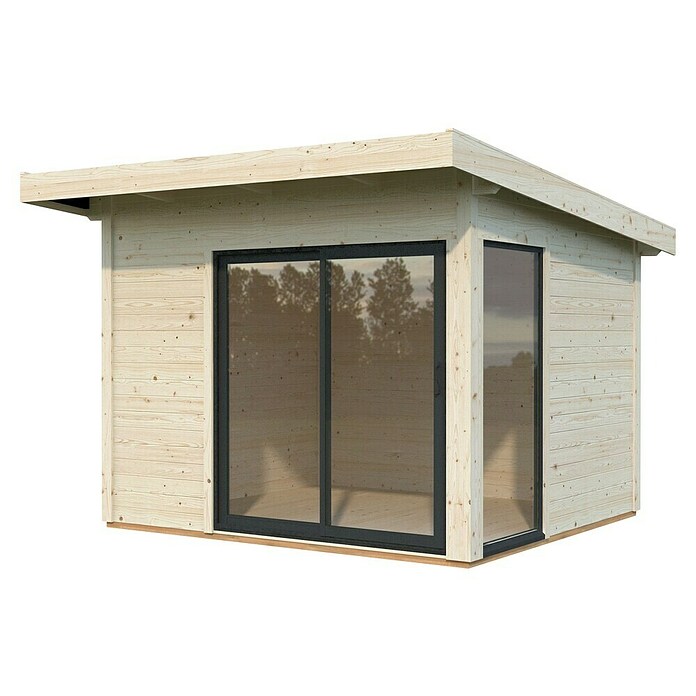 Palmako Caseta de jardín Andrea Slide Plus (Medidas ext. (An x Pr): 340 x 352 cm, Madera, Natural) | BAUHAUS