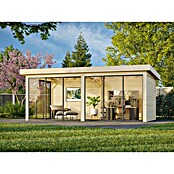 Palmako Caseta de jardín Lenna Set 702 Slide Plus (Medidas ext. (An x Pr): 628 x 340 cm, Madera, Natural) | BAUHAUS