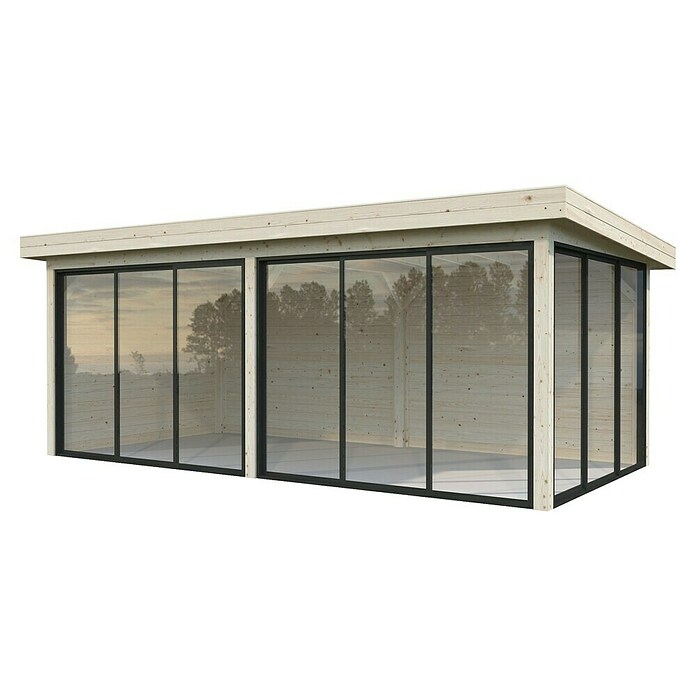 Palmako Caseta de jardín Lenna Set 702 Slide Plus (Medidas ext. (An x Pr): 628 x 340 cm, Madera, Natural) | BAUHAUS