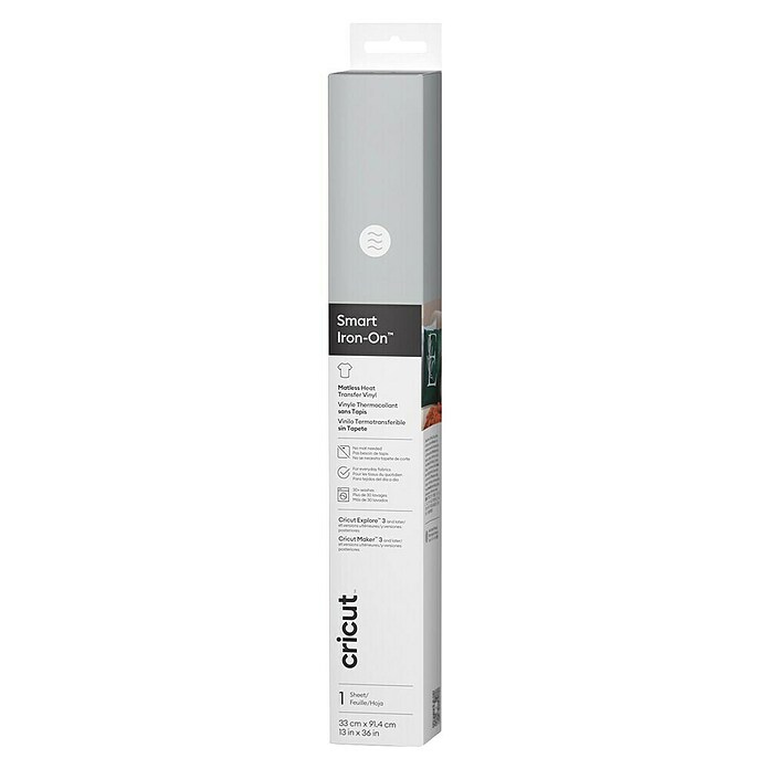 Cricut Aufbügelfolie Smart Iron-On (Silber, L x B: 91,4 x 33 cm, Passend für: Cricut Explore® 3 & 4, Cricut Maker® 3 & 4) | BAUHAUS