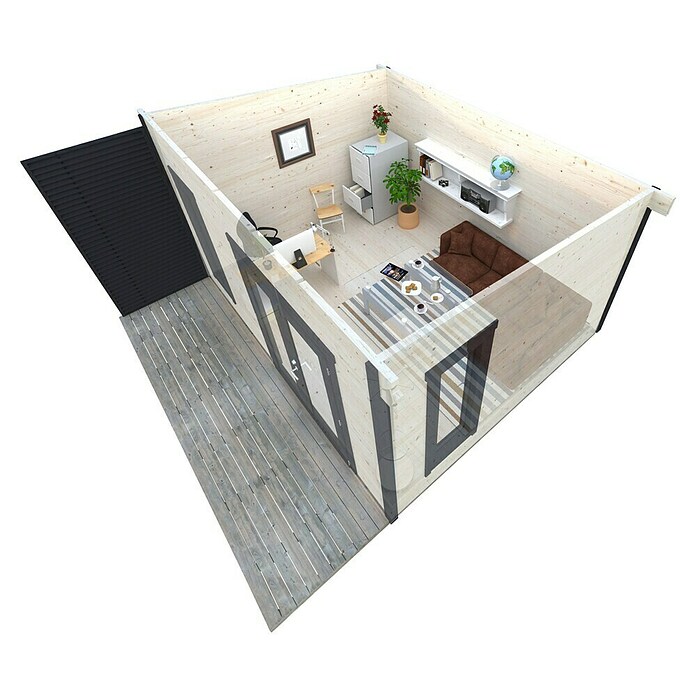Palmako Caseta de jardín Grace (Medidas ext. (An x Pr): 483 x 497 cm, Madera, Natural) | BAUHAUS