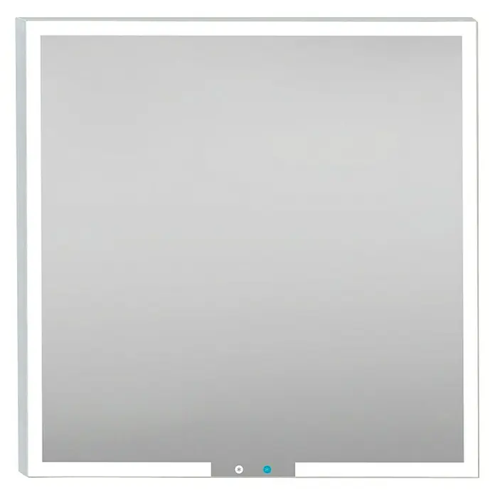 Camargue Espejo con luz Yves - An x Al: 80 x 80 cm - Espejo de baño cuadrado iluminado con marco LED para baños modernos, que ofrece un reflejo claro e iluminación elegante.