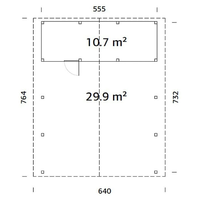 Palmako Carport doble con trastero Classico Robert (Medidas ext. (An x Pr): 600 x 762 cm, Carport doble, Natural) | BAUHAUS