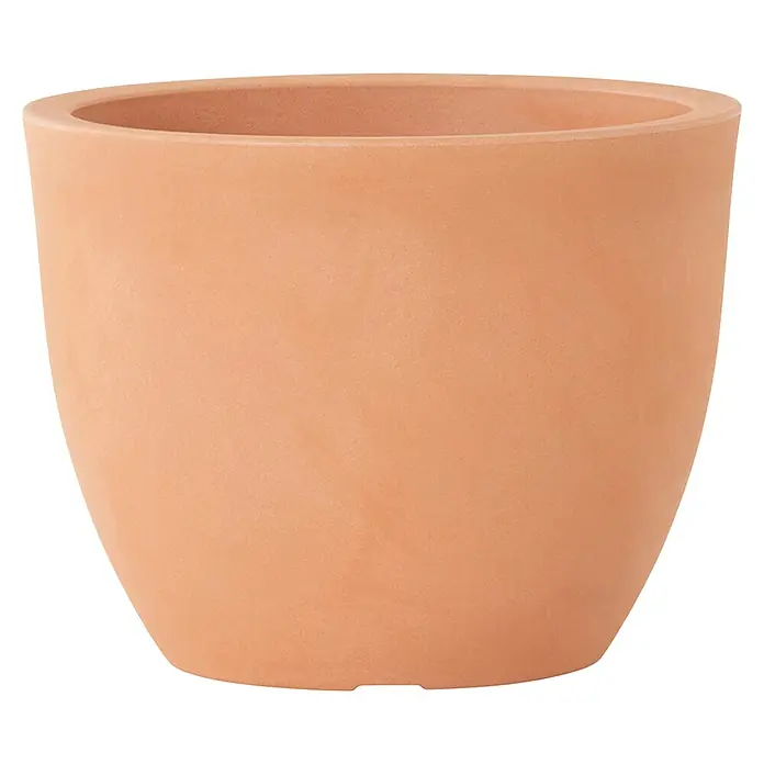 Siena Garden Pflanztopf Bristol - Außenmaß (Ø x H): 50 x 38,4 cm, Kunststoff, Terrakotta - Nahaufnahme eines Terrakotta-Pflanzgefäßes mit abgerundeter Form, ideal für Zimmerpflanzen oder den Garten.