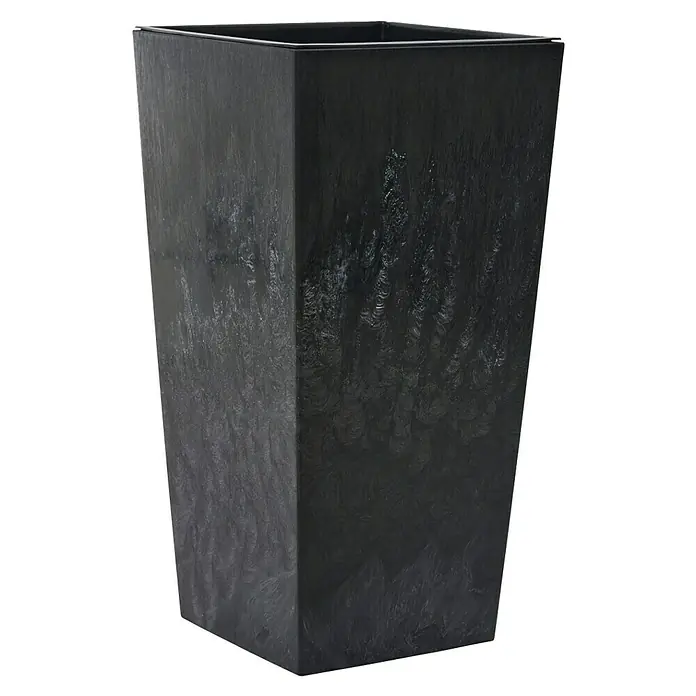 Siena Garden Pflanzsäule eckig Nizza Stone - Außenmaß (L x B x H): 30 x 30 x 57 cm, Kunststoff, Schwarz - Schwarzer, quadratischer Pflanzkübel mit strukturierter Oberfläche, ideal für Innen- und Außenbereiche, der Pflanzen stilvoll in Szene setzt.