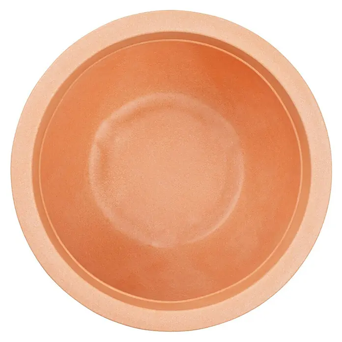 Siena Garden Pflanztopf Bristol - Außenmaß (Ø x H): 50 x 38,4 cm, Kunststoff, Terrakotta - Ein Top-Down-Foto einer leeren Terrakotta-Pflanzschale. Perfekt für den Garten oder den Innenbereich. Der Pflanztopf ist aus Ton und hat eine natürliche Farbe.