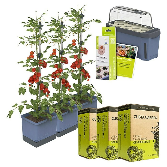 Gusta Garden Anzucht-Set Tomaten-Power (9 -tlg., Blau) | BAUHAUS