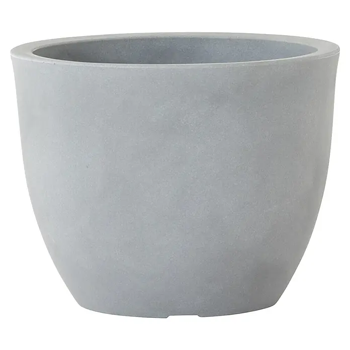 Siena Garden Pflanztopf Bristol - Außenmaß (Ø x H): 45 x 35 cm, Kunststoff, Grau - Grauer Pflanztopf mit abgerundeter Form und glatter Oberfläche. Ideal für Innen- und Außenbereiche zur stilvollen Präsentation von Pflanzen.