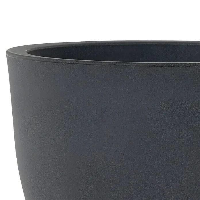 Siena Garden Pflanztopf Bristol - Außenmaß (Ø x H): 45 x 35 cm, Kunststoff, Anthrazit - Nahaufnahme eines modernen grauen Pflanzgefäßes, das durch sein schlichtes Design und seine robuste Bauweise besticht.