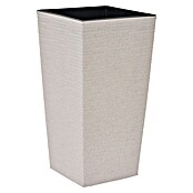 Siena Garden Pflanzsäule eckig Nizza Groove (Außenmaß (L x B x H): 35 x 35 x 68 cm, Kunststoff, Creme Groove) | BAUHAUS