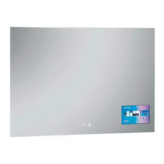 Camargue Espejo con luz Astro Screen Mirror - An x Al: 120 x 80 cm - Esta imagen muestra un espejo rectangular con una pantalla integrada y botones táctiles, ideal para baños modernos.